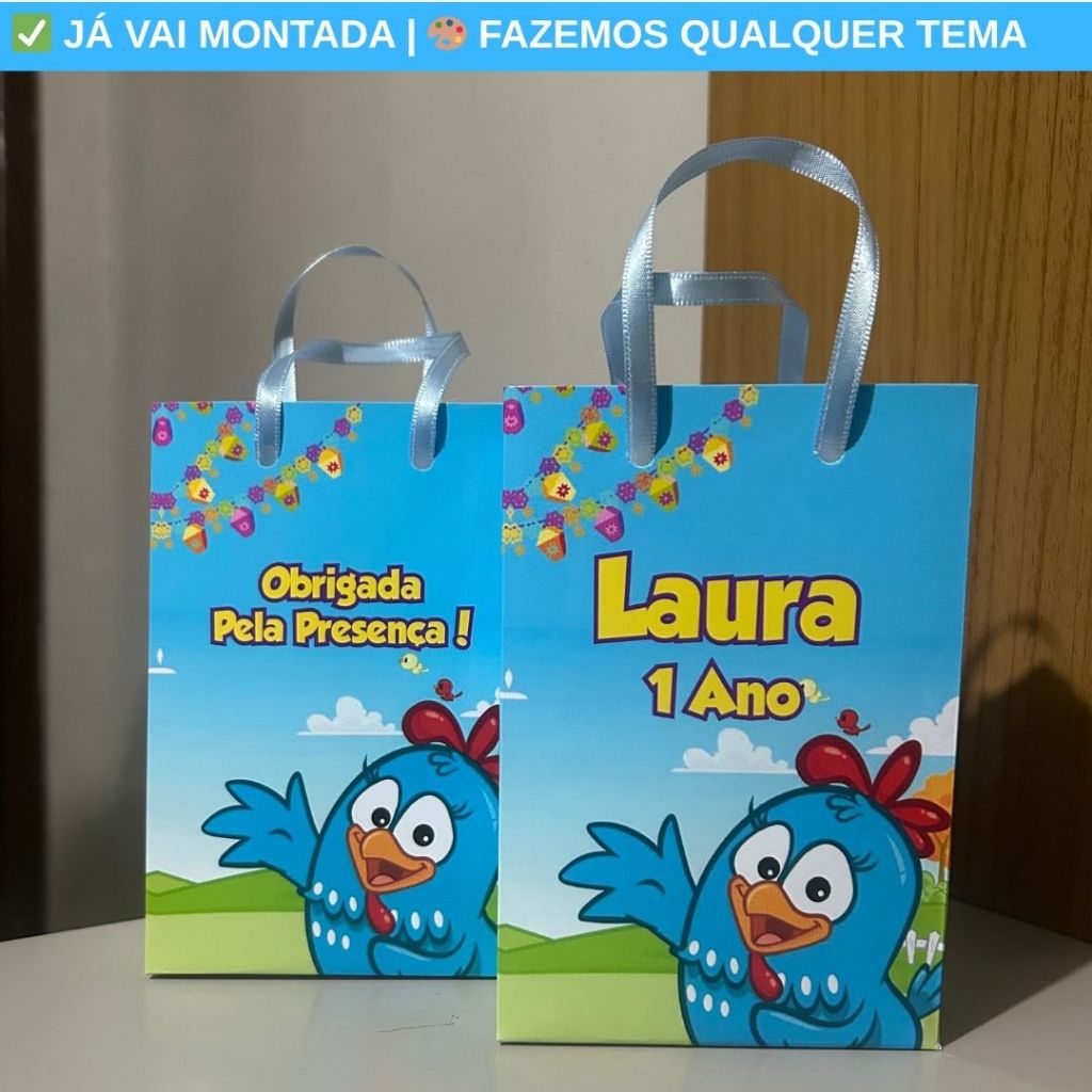 Sacolinha Surpresa Personalizada Galinha Pintadinha Festa Infantil | Lembrancinha Aniversário Temas