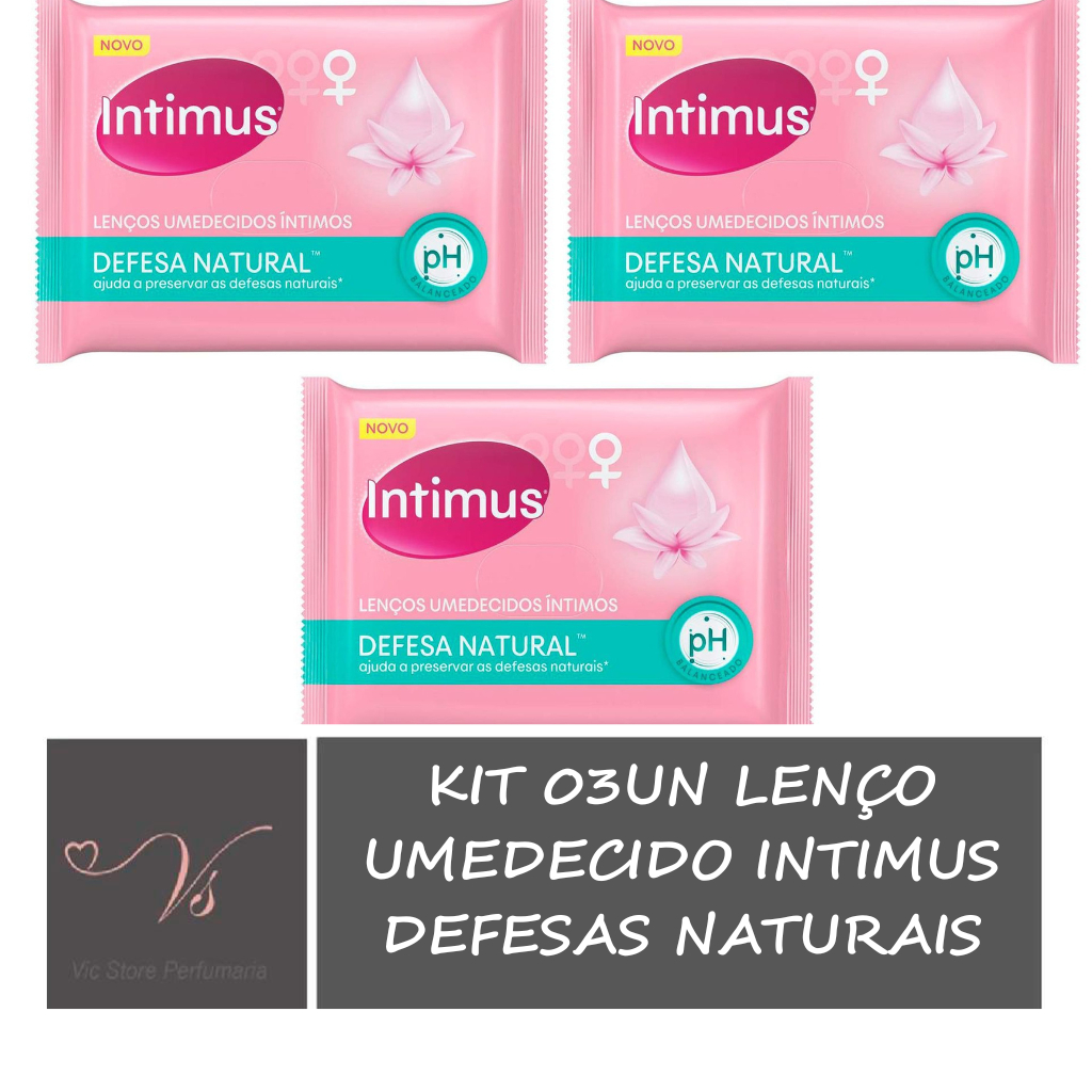 Pack 03un Lenço Umedecido Intimus Defesas Naturais