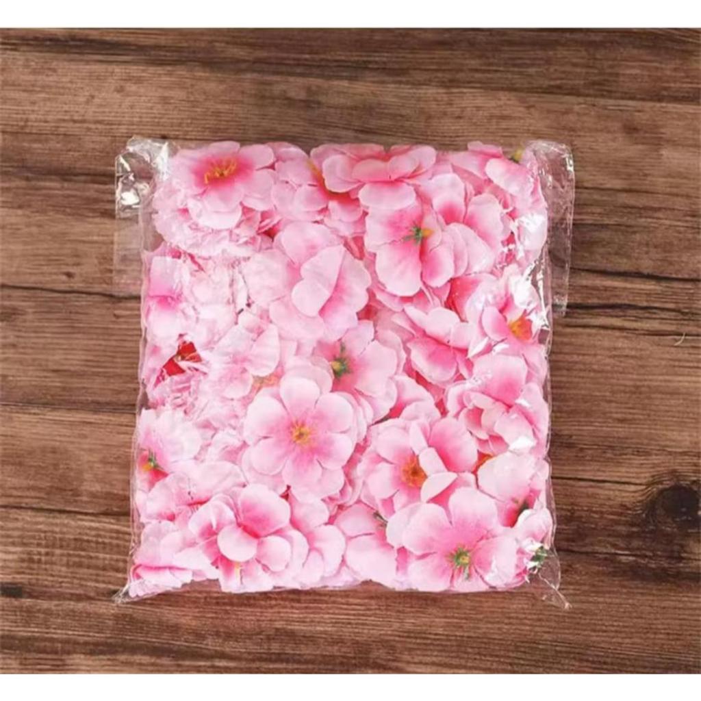 Detalhes do Kit 100 Pétalas De Flor Pessegueiro Cerejeira Artificial Rosa para Decoração Artesanato