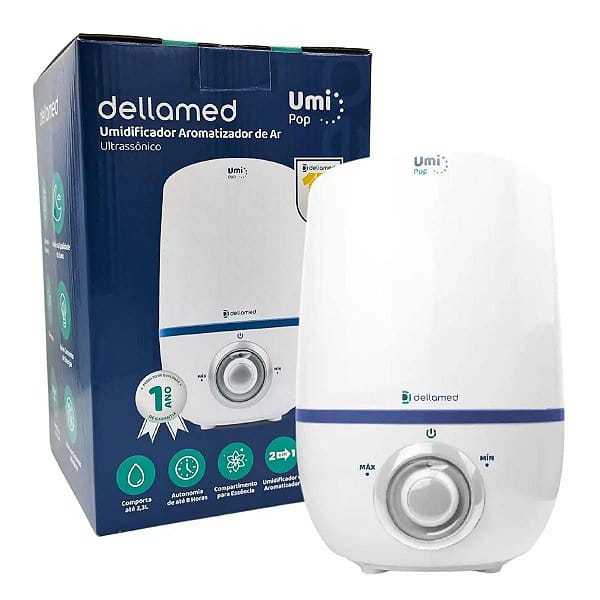 Umidificador de Ar Grande Ultrassônico Umi Pop Health 2,3l Dellamed Cor Branco 110v/220v