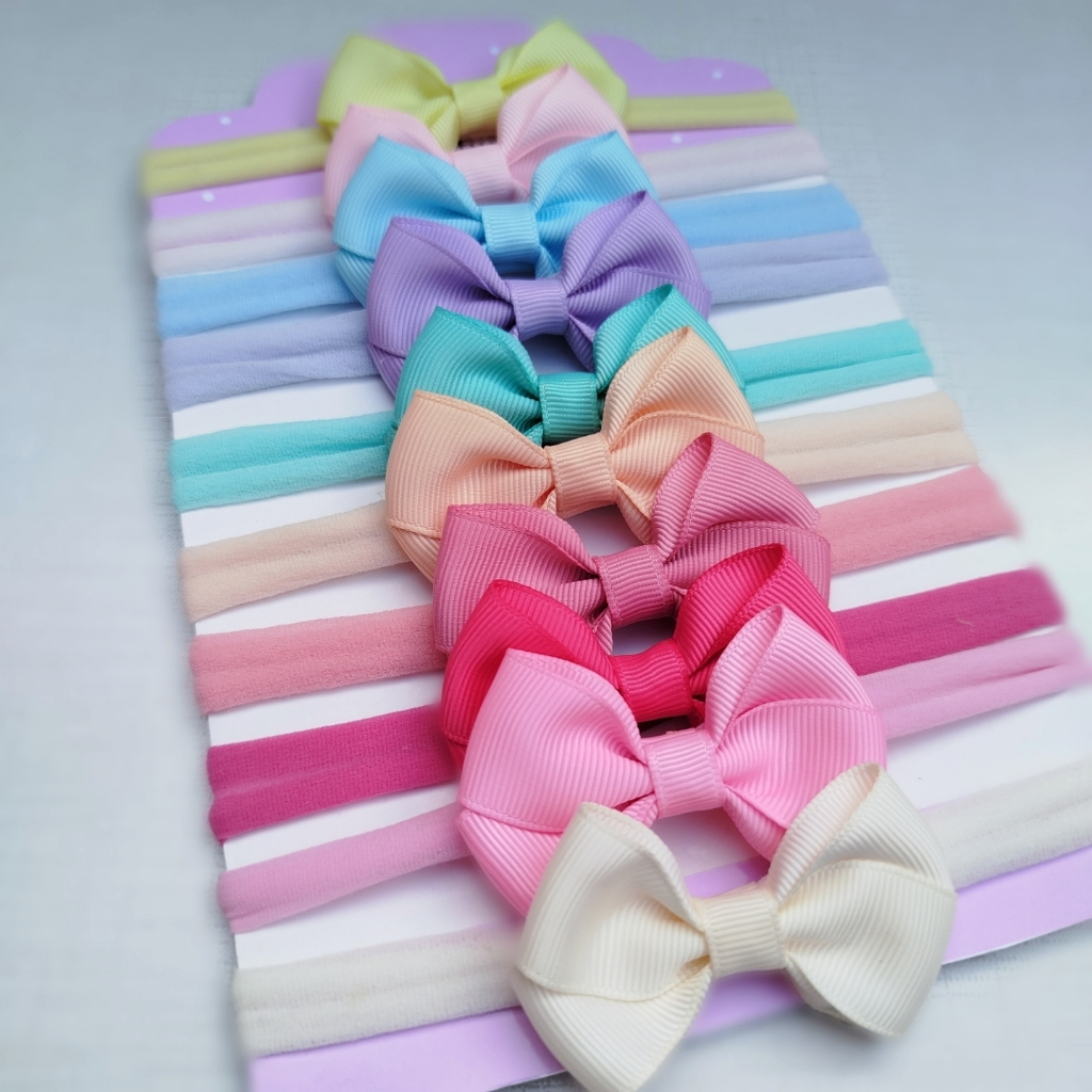 kit com 10 /ou 20 laços de bebê /laço de cabelo infantil/tiara de bebê/faixinha de bebê