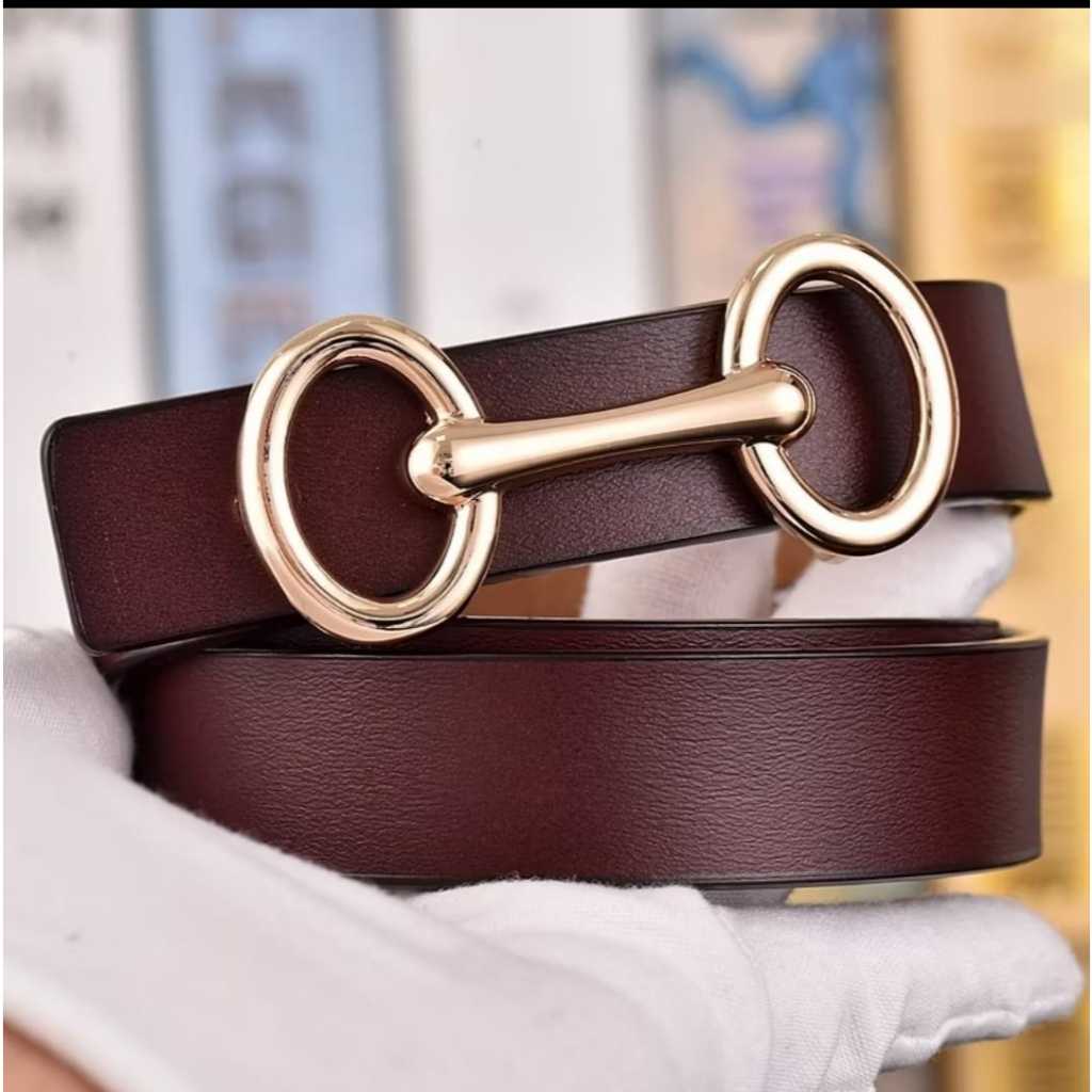 "Promo" Cinto Feminino 2cm largura Fivela Argolas Gold Grand Couro Perugia