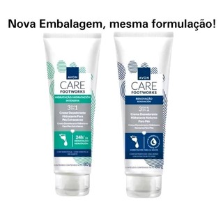 KIT  DE CREME PARA PÉS RESSECADOS FOOTWORKS HIDRATAÇÃO PROFUNDA DIURNO E NOTURNO COM CHÁ VERDE