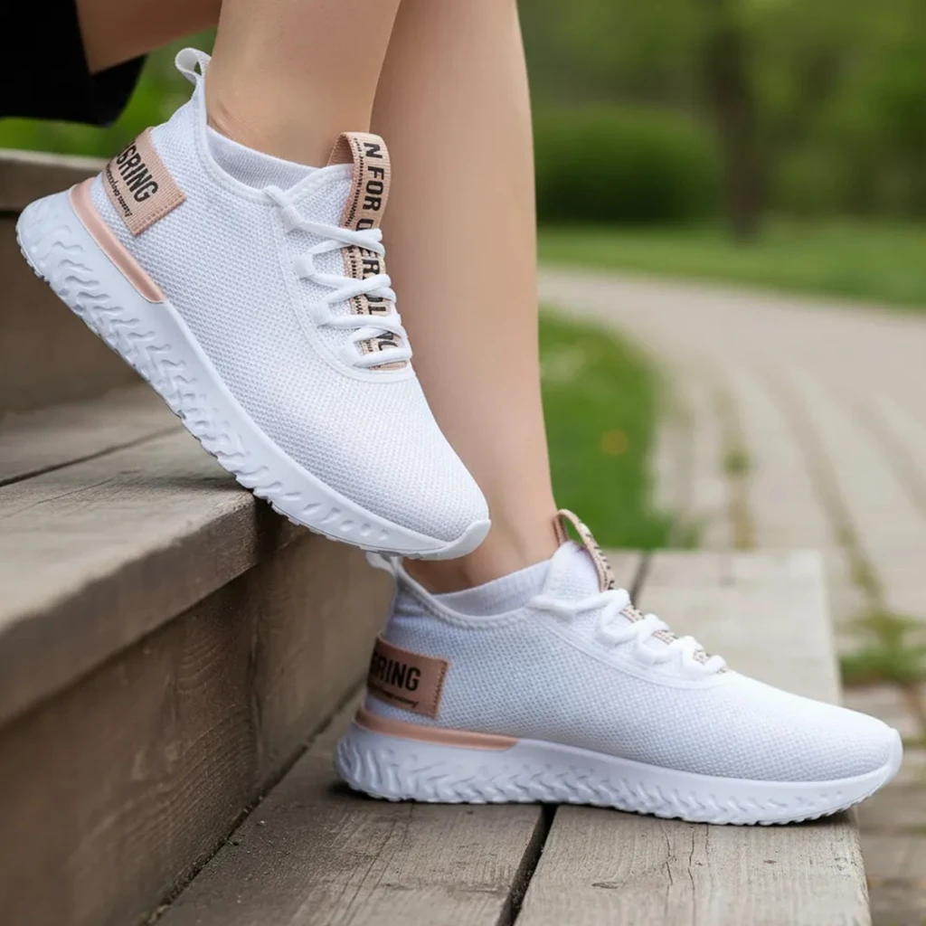 Tênis Branco Feminino flyvo Para Caminhada Academia Treino — imagem 1