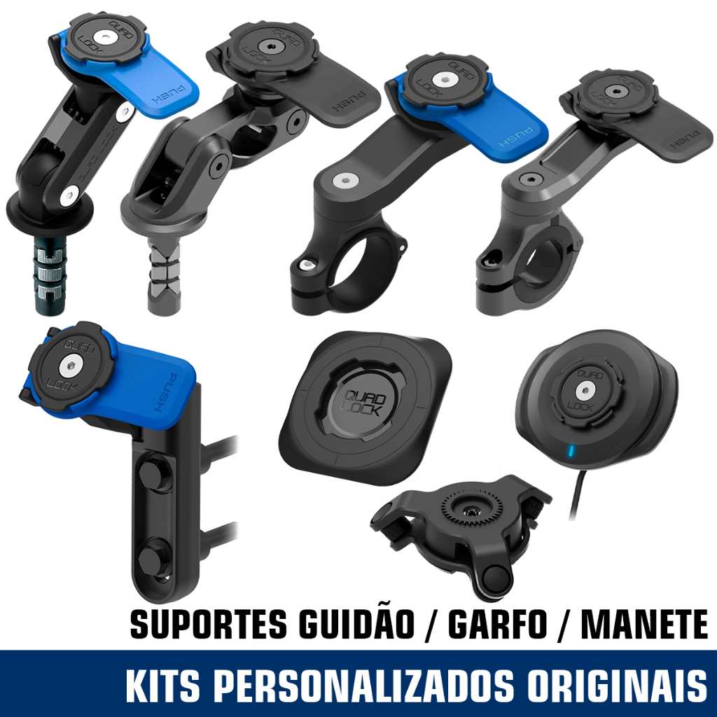 Quad Lock® Original - Suporte de Celular para Motos e Bikes | Montagem no Garfo / Guidão / Manete