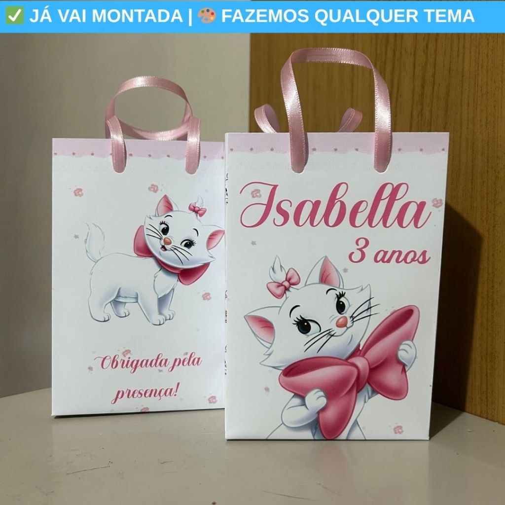 Sacolinha Surpresa Personalizada Gata Marie Festa Infantil | Lembrancinha Aniversário Criança Temas em Oferta na Shopee