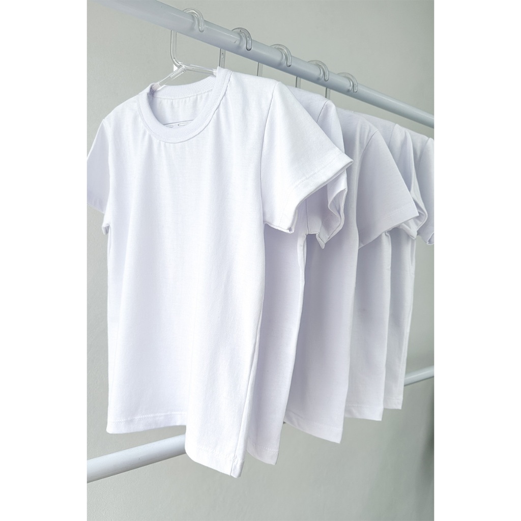 Kit 5 Camisetas Branca Lisas Meia Malha Manga Curta Infantil Atacado Unissex Menino e Menina em Oferta na Shopee