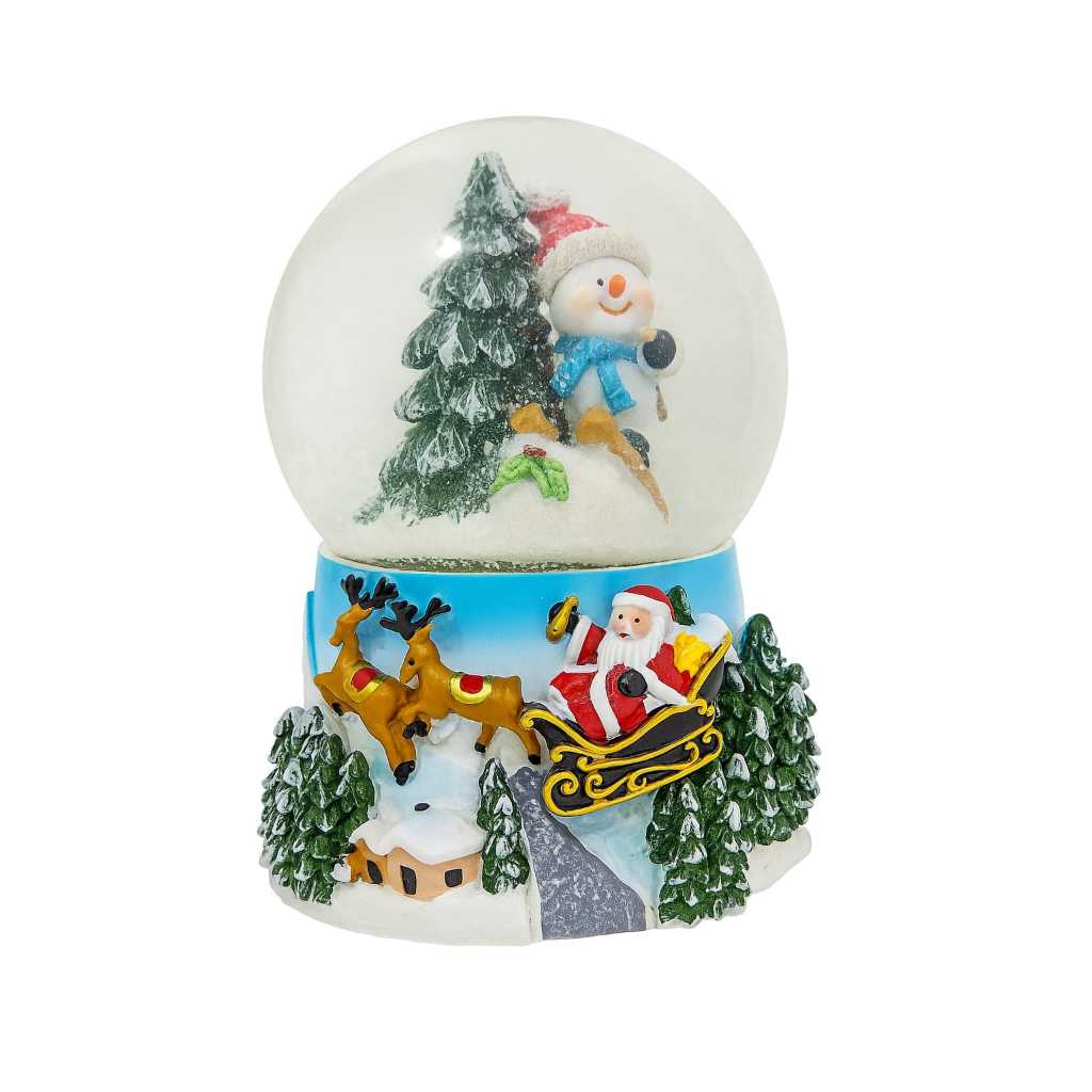 Globo De Neve Musical Colorido Papai Noel Enfeite Decorativo