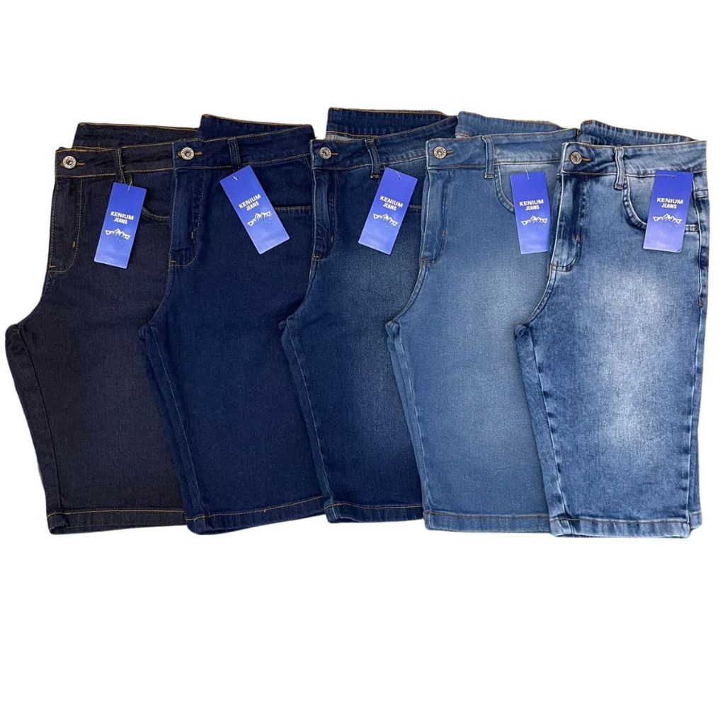 Kit 5 Bermudas Masculinas Jeans Com Elastano Qualidade Direto da Fabrica Para Lojistas