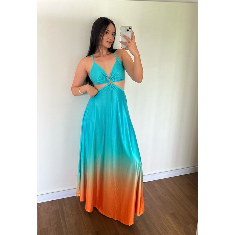 Vestido Longo Liso Festas Super Luxo sem bojo Elegante Moda Blogueira em Oferta na Shopee