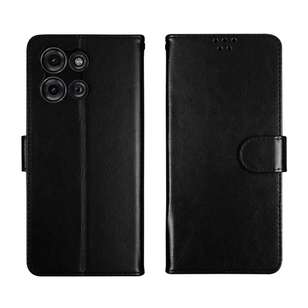 Capa Carteira Flip + Película Para Motorola Moto Edge 60 Fusion