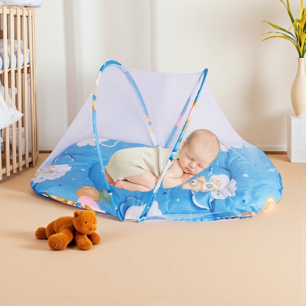 Berço Portátil com Mosquiteiro Dobrável para Bebê 93x48cm Leve e Seguro