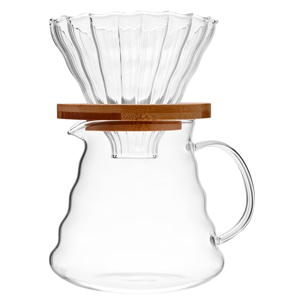 Conjunto Vidro Tampa Borossilica Para Servir Café 600ml