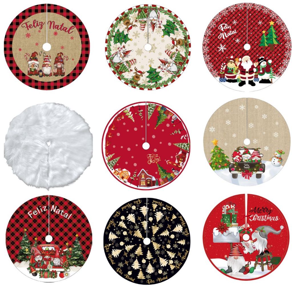Saia Tapete Base Árvore De Natal Decoração Papai Noel Enfeite Natalino Luxo LuvinCo