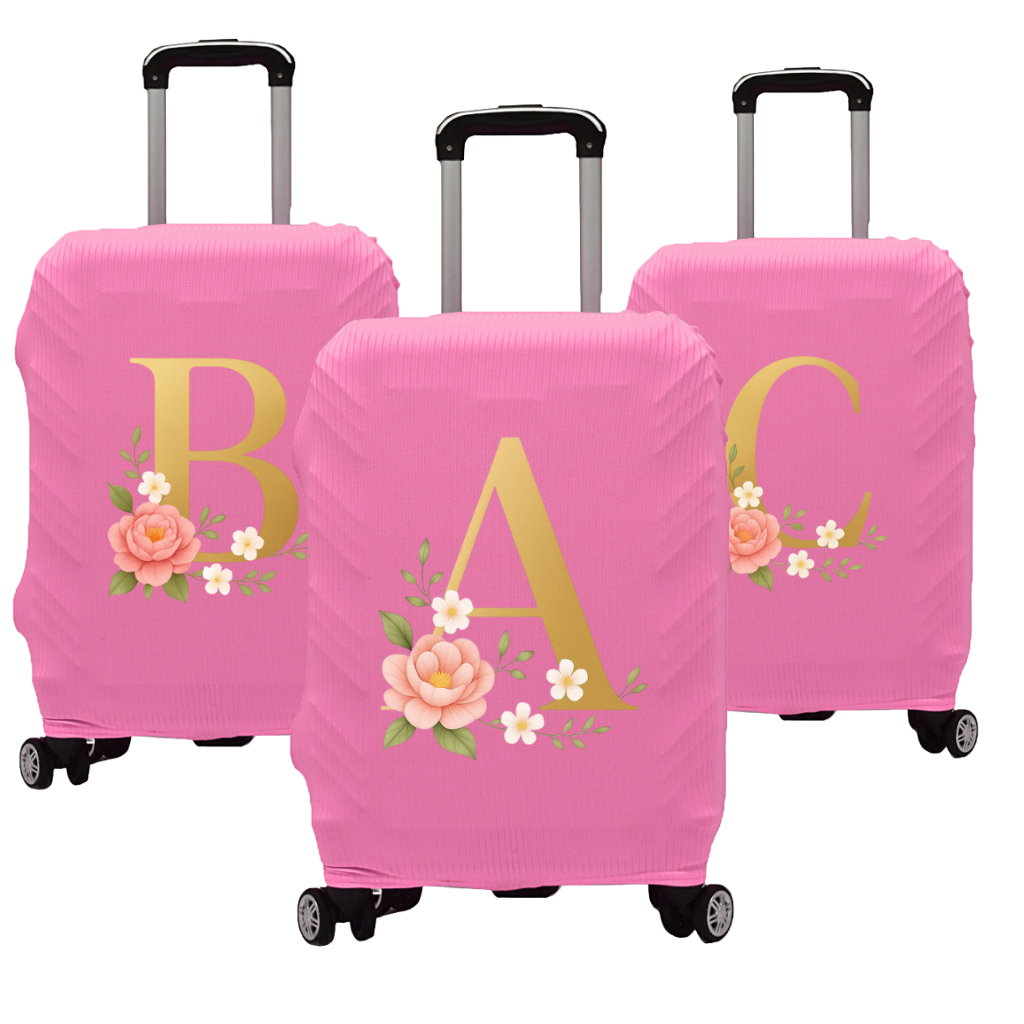 Capa Protetora Para Mala De Viagem Rosa 10kg a 23kg  Luxo Premium Estampadas Letras Envio Imediato em Oferta na Shopee