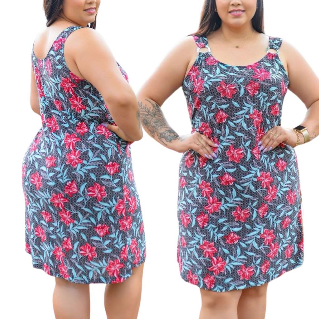 Vestido Regata Plus Size GG (44/48) Feminino Malha Liganete Leve e soltinho em Oferta na Shopee