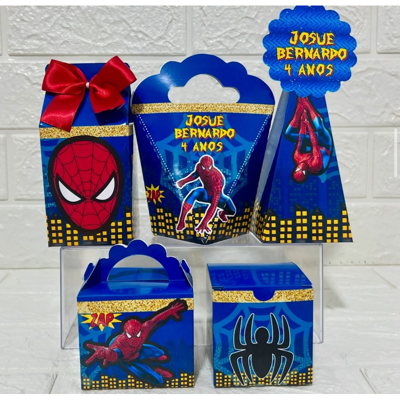 Homem aranha - Kit Festa Personalizada - Caixinhas Personalizadas (PAPEL FOTOGRÁFICO 180G) - lembrancinha aniversário