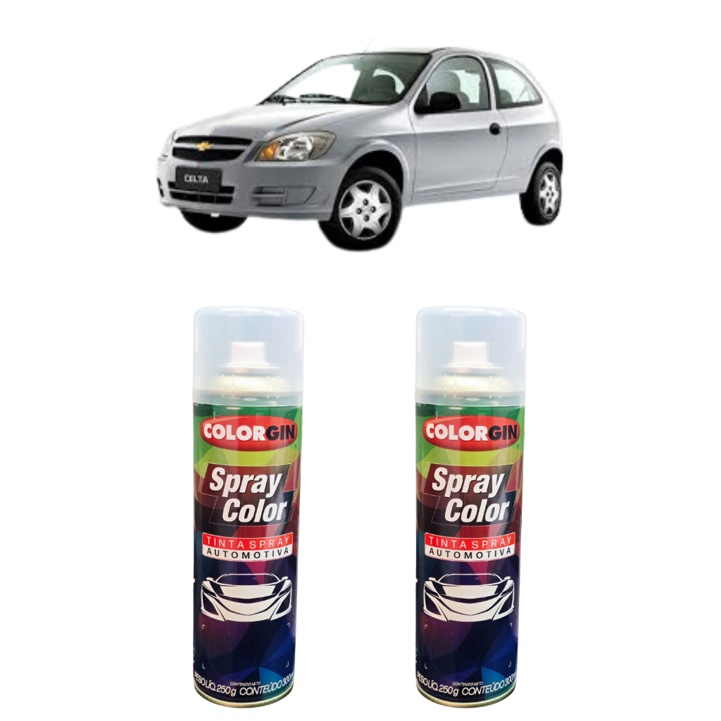Tinta Spray Gm Prata Polaris 300ml + Verniz Spray Automotivo 300ml