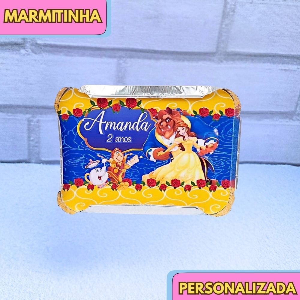 40 Marmitinha personalizada BELA E A FERA | Lembrancinha