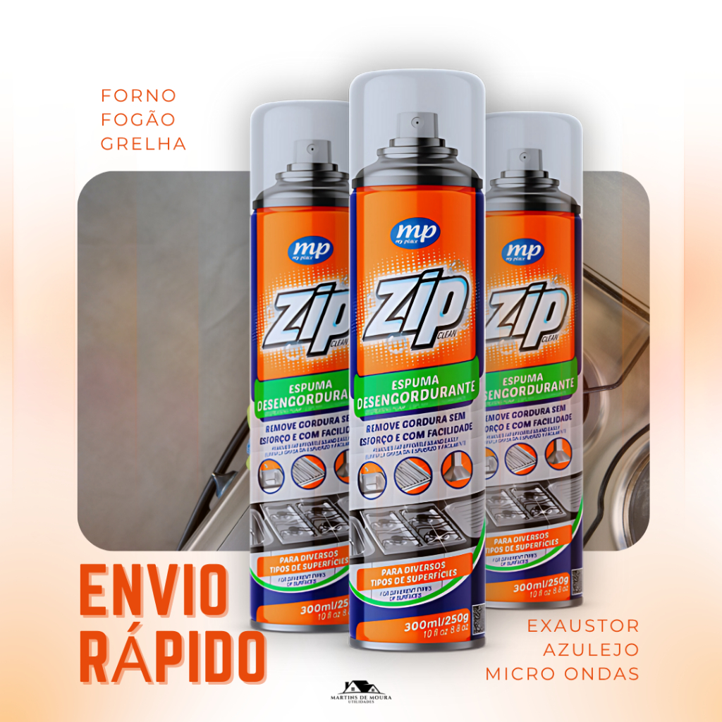 Kit 3 Desengordurante Spray Zip Clean 300ml My Place Limpeza Profunda em Oferta na Shopee