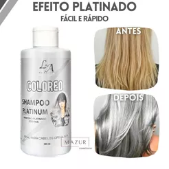 Shampoo Matizador Platinum Efeito Platinado - S/ Amônia - Resultado 100% Natural La cosméticos 300ml