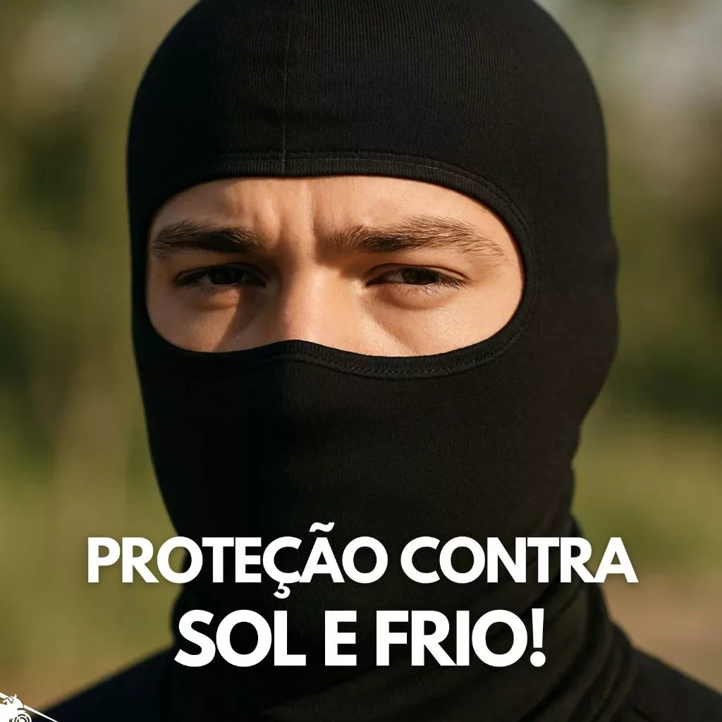 Balaclava Touca Ninja PRETA Motociclista PAINTBALL TATICO Unissex Moto Bike