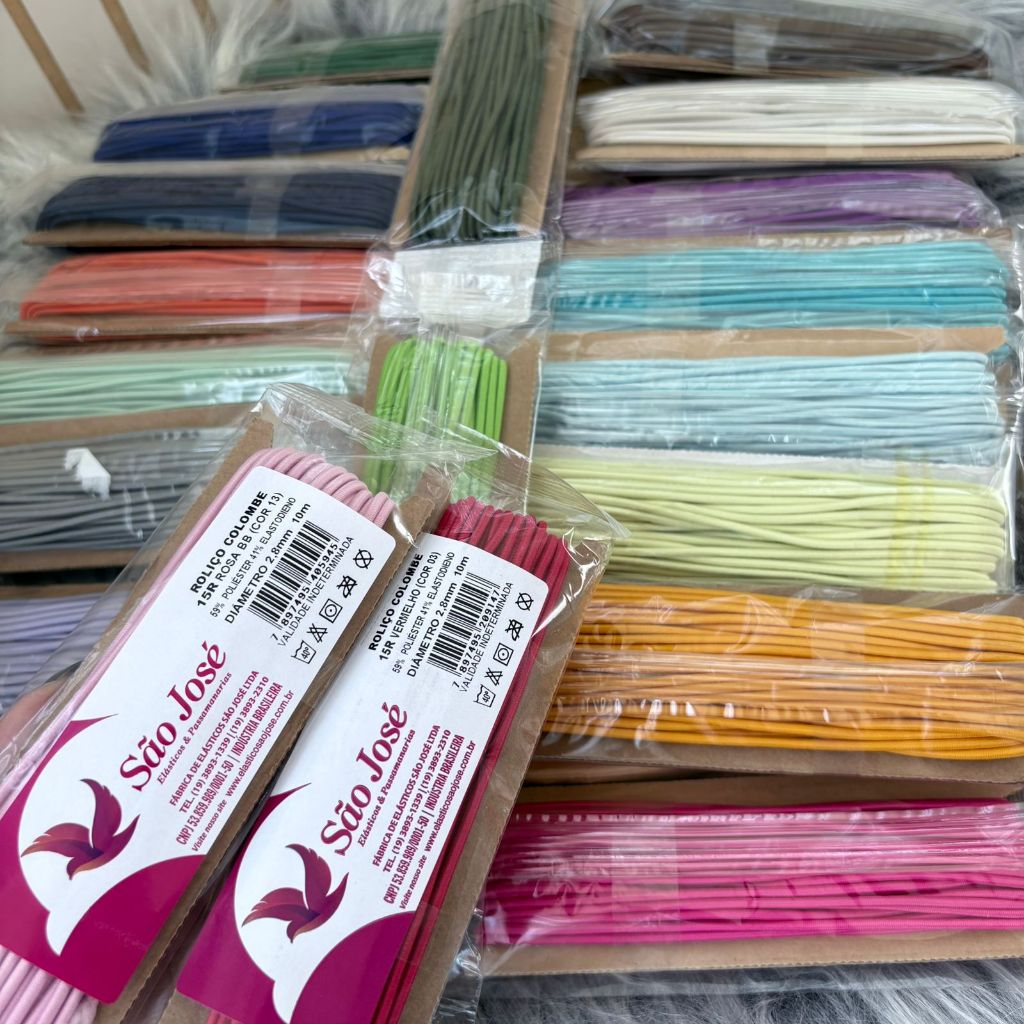 Elástico Roliço Colombe São José – 2.8mm x 10 Metros | Várias Cores |  Artesanato em Oferta na Shopee