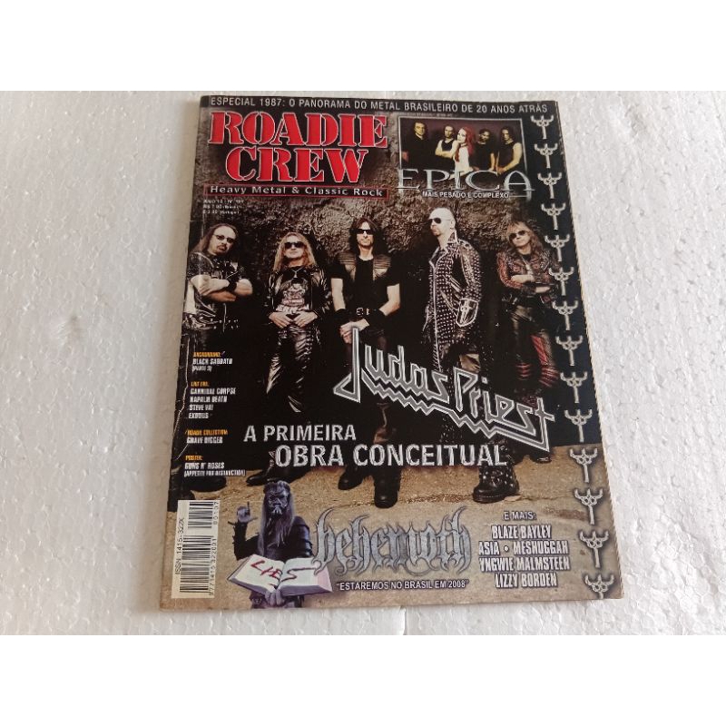 revista roadie crew número 107 dezembro de 2007 judas priest poster Guns n'Roses ótimo estado páginas e capa
