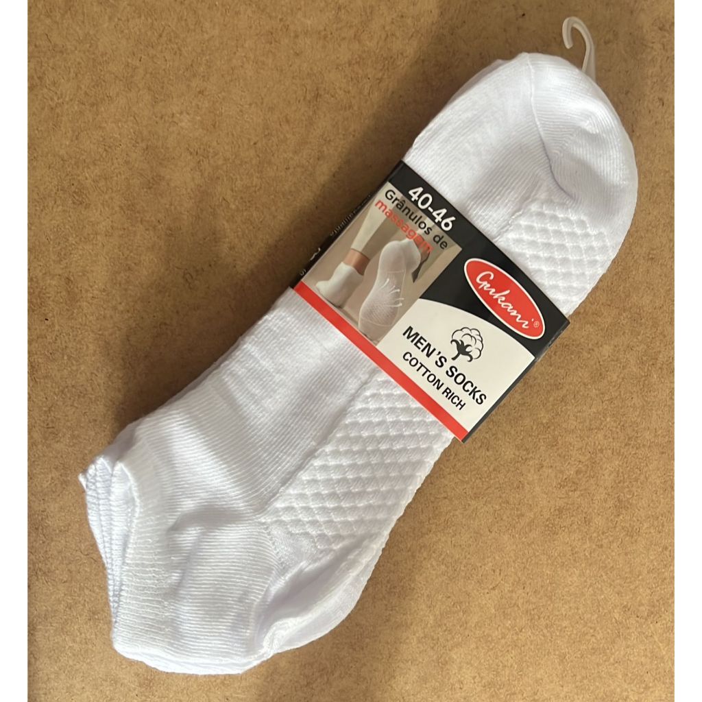 Kit 18 Pares de Meias Brancas Soquete Cano Curto Masculina Feminina Unissex Grânulos de massagem
