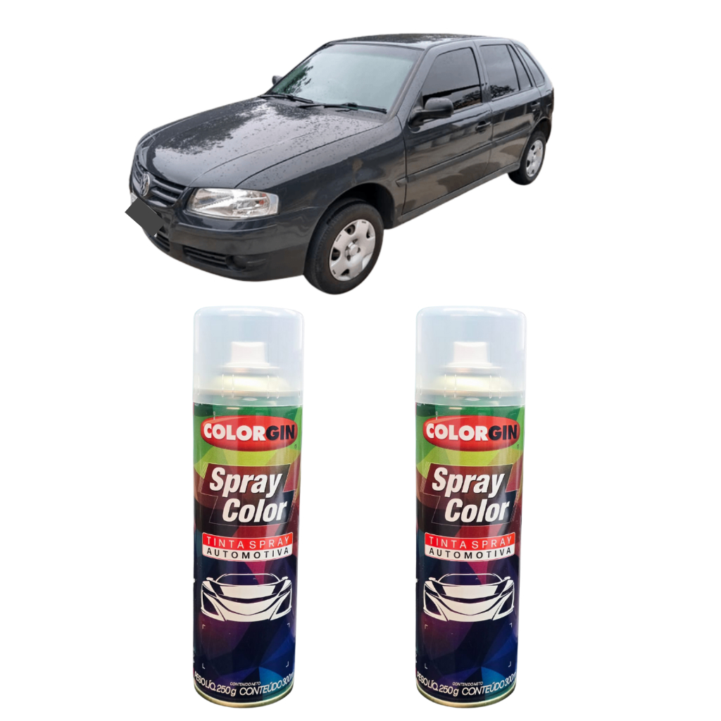 Tinta Spray Automotiva Vw Cinza Urano 300ml + Verniz Spray 300ml