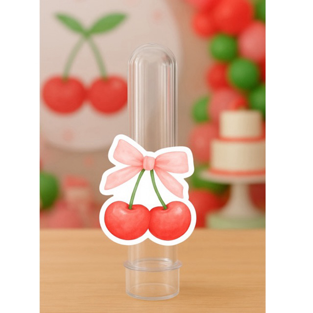 APLIQUE PARA TUBETE TEMA CEREJINHA | LEMBRANCINHA PERSONALIZADA | KIT PERSONALIZADOS CEREJA | FESTA ANIVERSARIO INFANTIL