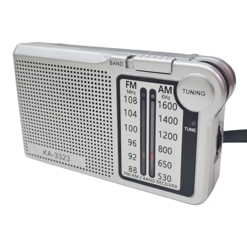 Rádio AM FM de Bolso Portátil Antigo Kapbom, ouvir jogo, prata, chaves, Som com grave
