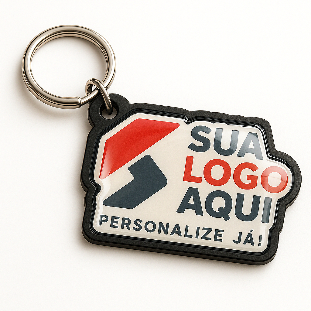 Chaveiros Personalizados com Logo/Arte/Imagem - Kit 10 Unidades