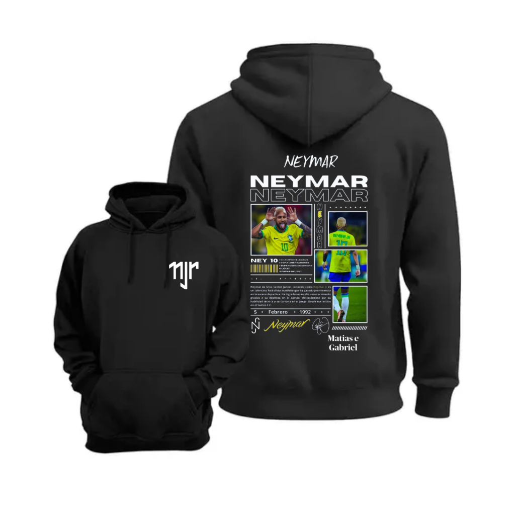 Moletom Neymar Jr – Estilo Streetwear Unissex Futebol | Seleção Brasileira Camisa 10
