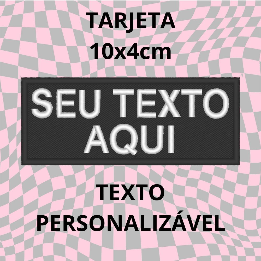 Patch Tarja Bordado 10x4, 10x5, 10x10 Seu Texto Agente de Segurança Tag Sutache Personalizado