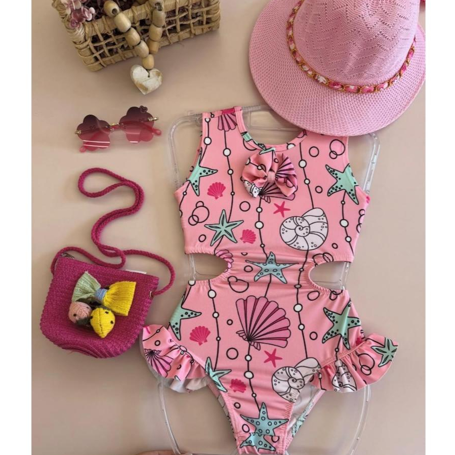 Maiô Infantil Divertido Estampas Verão Meninas em Oferta na Shopee