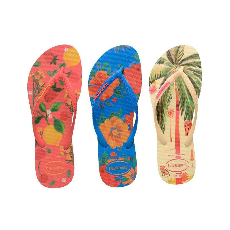 Chinelo Havaianas Slim Summer Bliss Feminino Tiras Finas Leve