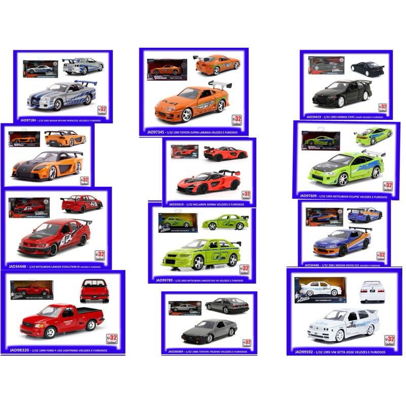 Miniaturas carrinhos dos filmes escala 1/32