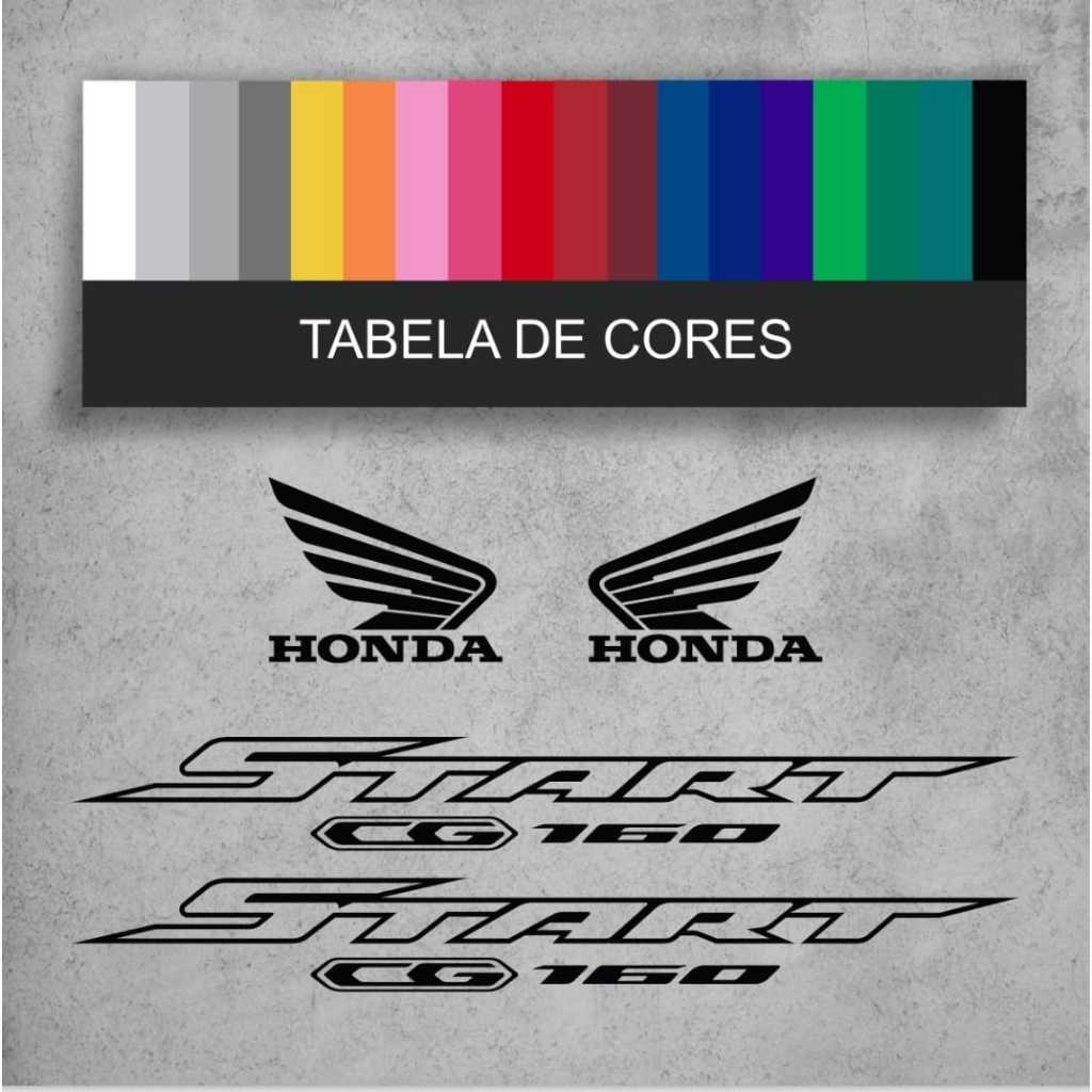 Kit Adesivo Moto Honda Cg 160 Start + Asas Tanque (Cores)