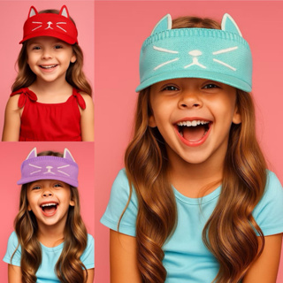 Viseira Infantil Gatinho Confortável anti-Uv50 verão Praia Sol Piscina Passeio Crianças Parque Proteção Meninos Meninas em Oferta na Shopee