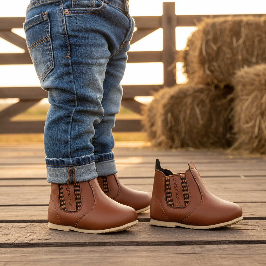 Sapatinho Botinha Infantil Bebe Menino Menina Country cano baixo