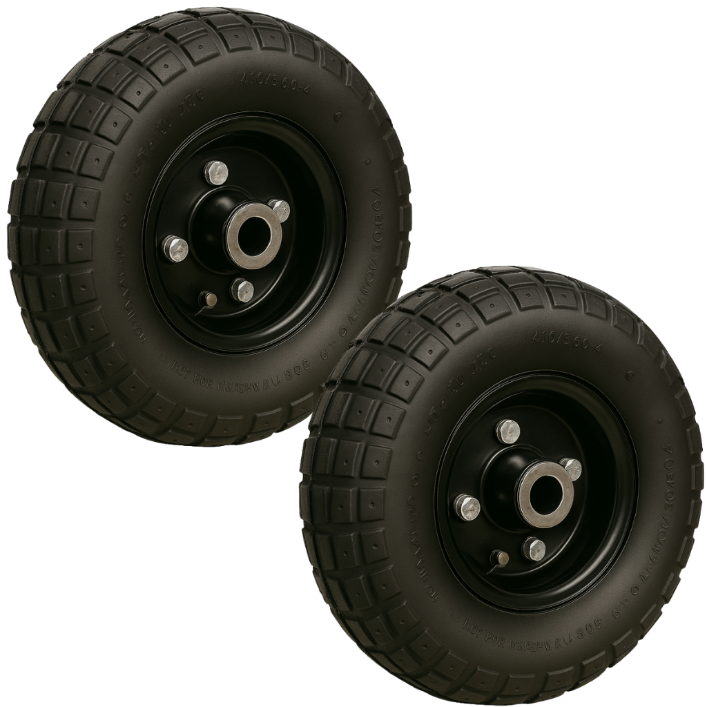 2 Rodas 4.10/3.50-4 Aro 4" P/ Carrinho Completa Pneu 4 Lonas Até 260kg Furo 22m 7/8 Rolamento Rolete