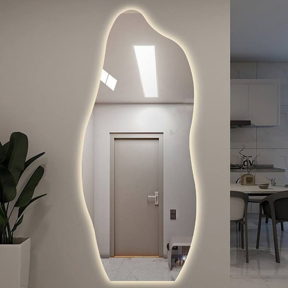 Espelho Decorativo Orgânico com LED 60x110cm Modelo Flame Corpo Inteiro