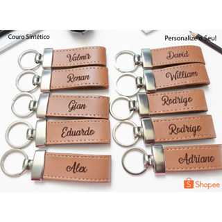 Kit Chaveiros Couro Personalizado Laser Argola Italiana - 5 / 8 / 10 / /11/12/14/16/20/25/30 Unid. Atacado Brinde em Oferta na Shopee