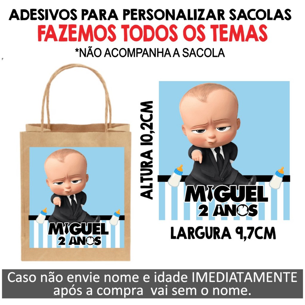 Adesivo para personalizar sacolas O PODEROSO CHEFINHO-personalizados-lembrancinhas-aniversário