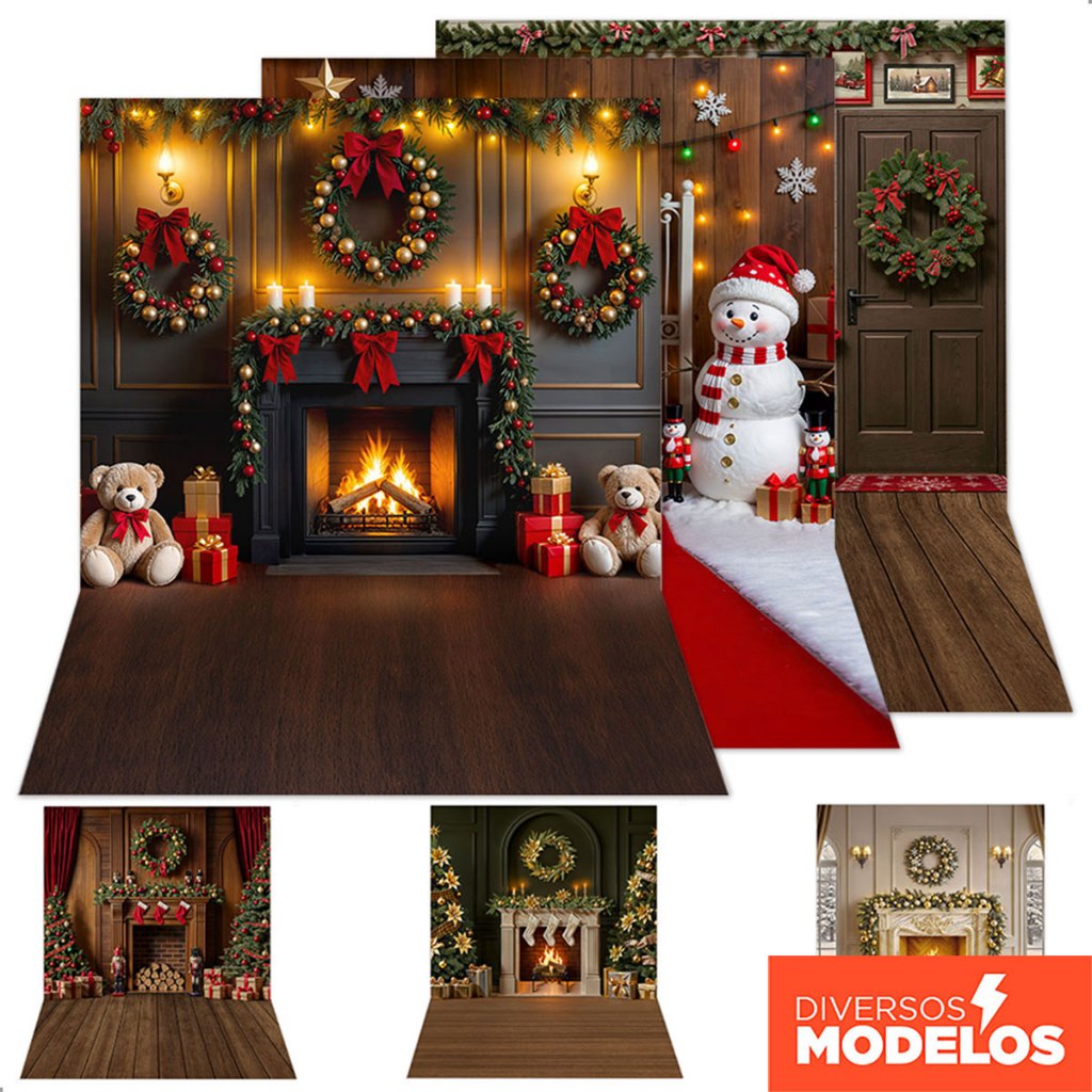 Fundo Fotográfico Natal Cenário Natalino 3d Painel Em Tecido Sublimado para Fotos 1,20x1,70m