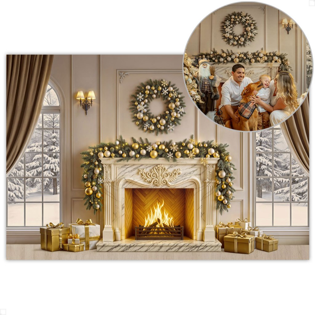 Painel Fotográfico Natal Newborn Boiserie Lareira Em Tecido Sublimado Fundo para Fotos - FNT-827 em Oferta na Shopee