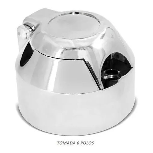Tomada de Engate Fêmea 6 Polos Cromada Reboque Carreta Carro OFERTA em Oferta na Shopee