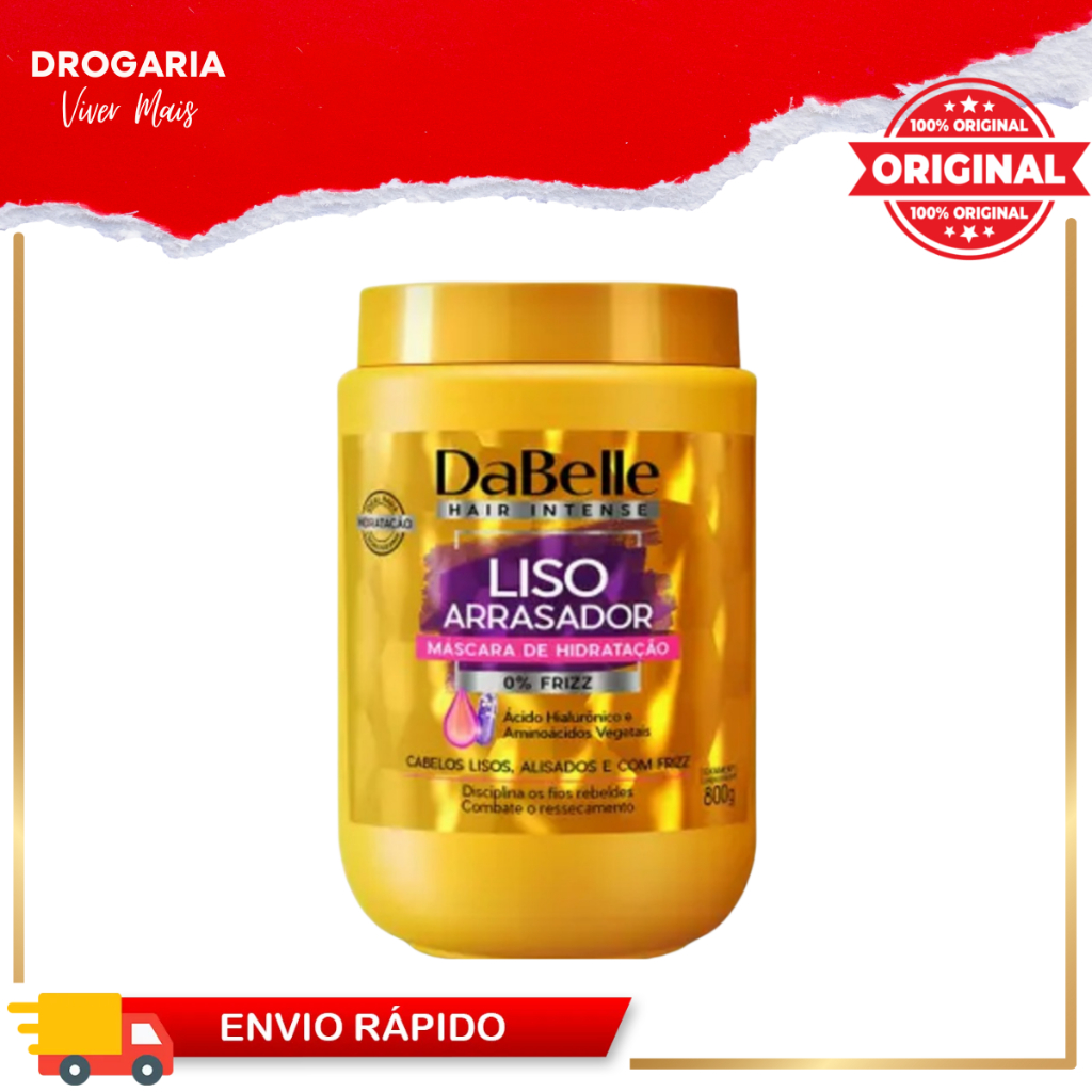 MÁSCARA CAPILAR DABELLE 800G LISO ARRASADOR. em Oferta na Shopee