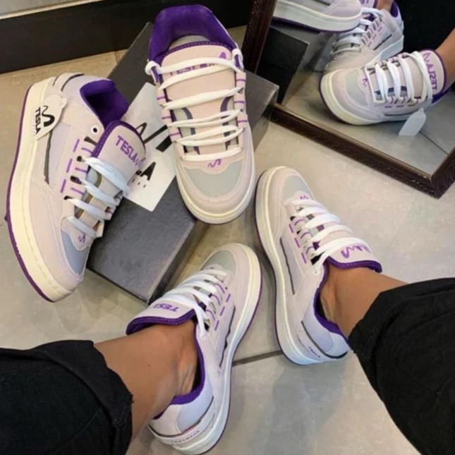 tênis tesla coil feminino e masculino, unissex, casual, esportivo,eskatista streetwer suede tênis na moda lançamento.